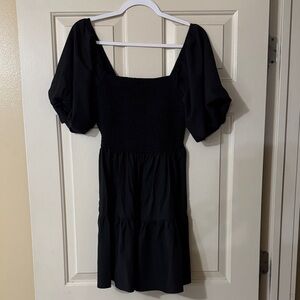 Black Puff Sleeve Dress